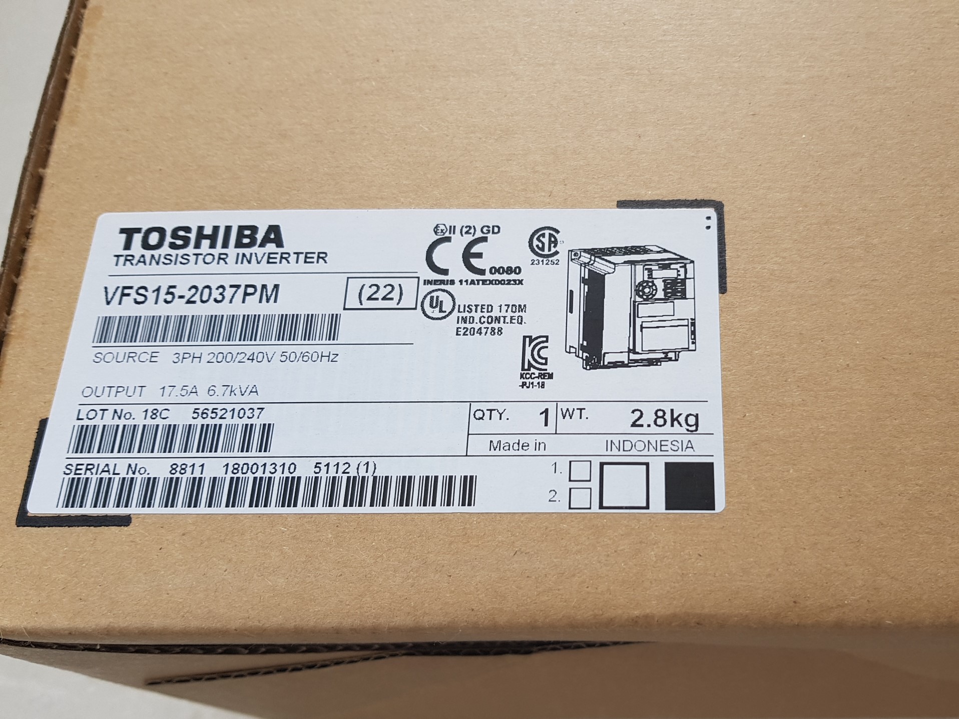 Toshiba VFS15-2037PM Biến tần - CÔNG TY TNHH KỸ THUẬT NTN