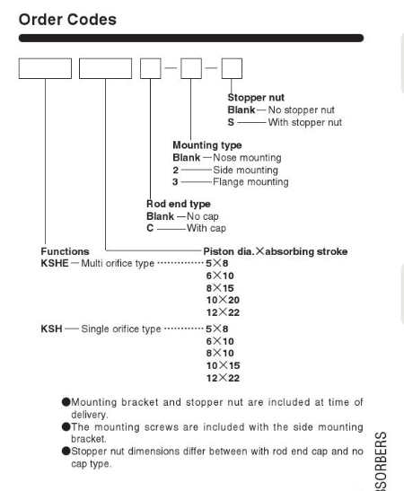 Shock Absorbers Koganei KSHE8X15 Giảm chấn khí nén